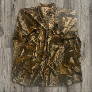 Woolrich Outdoor Guide Camo Button-Up Shirt Hunting Fishing
